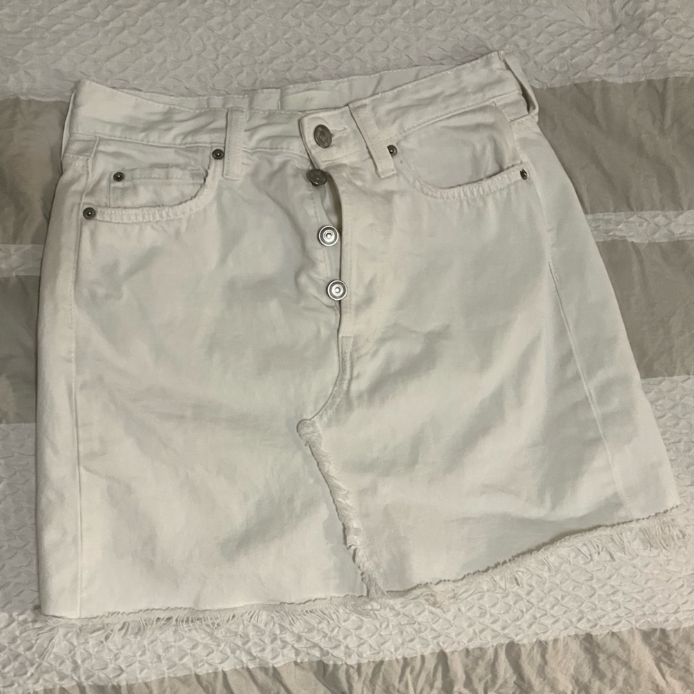 {H&M} White Denim Skirt